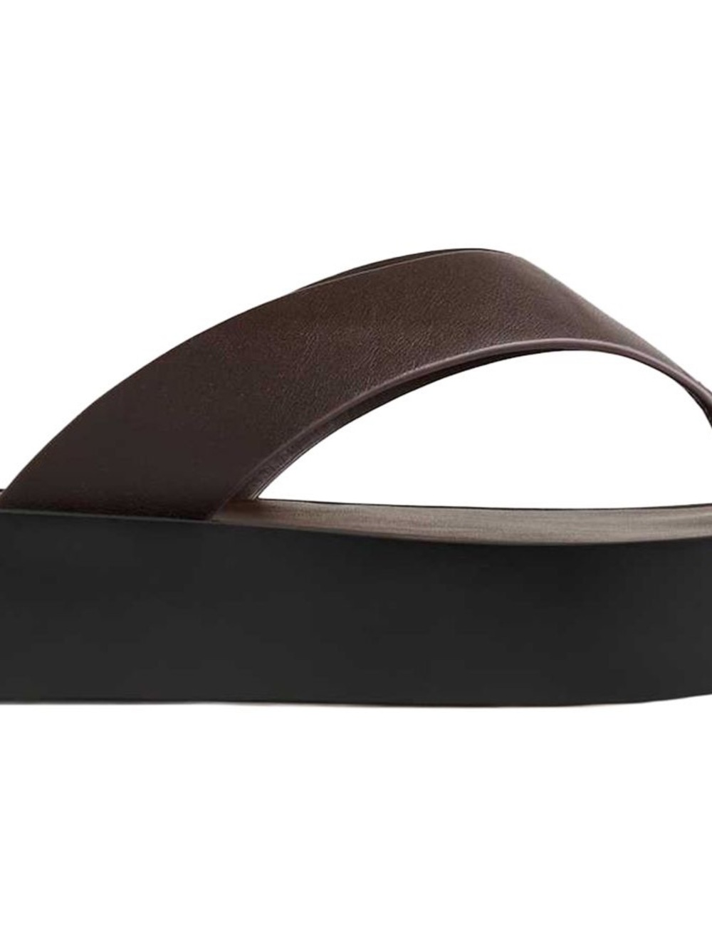 Quince Brown Platform Slide Sandal with Black Sole